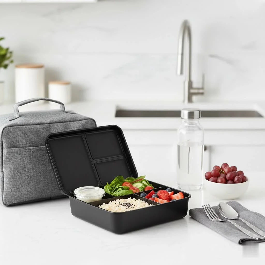 Man preparing a healthy lunch in a modern kitchen